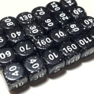 Pokemon Dice x24 Set - Damage Counters - Black W/Glitter - Trainer Toolkit