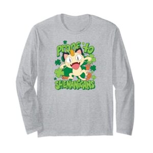 Pokémon - Meowth - Prone to Shenanigans - St Patrick's Day Long Sleeve T-Shirt