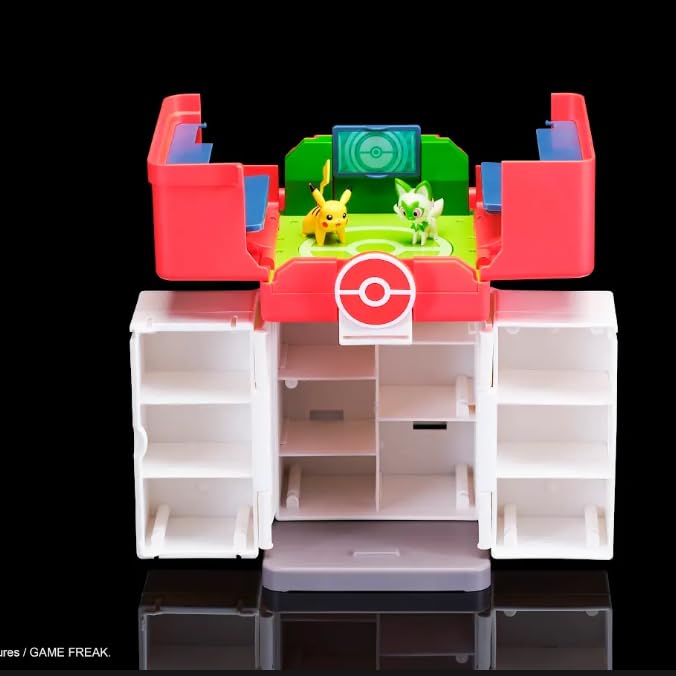 Jazwares Pokémon Play ‘N’ Display Case - Multi-Level Storage Unit with Rooftop Arena and Space for 35+ 2-Inch Battle Figures - Image 12