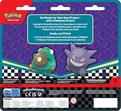 Pokémon TCG Eraser & Booster Blister Set (Pack of 12) – Includes Booster Packs & Collectible Erasers - Perfect for Play, School & Collection - Image 2