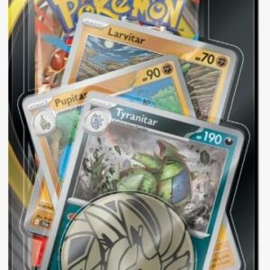 Pokemon Mega Evolutions Trading Card Game TCG 1 Booster Pack with 3 Promo Cards and Coin (Tyranitar, Pupitar and Larvitar)