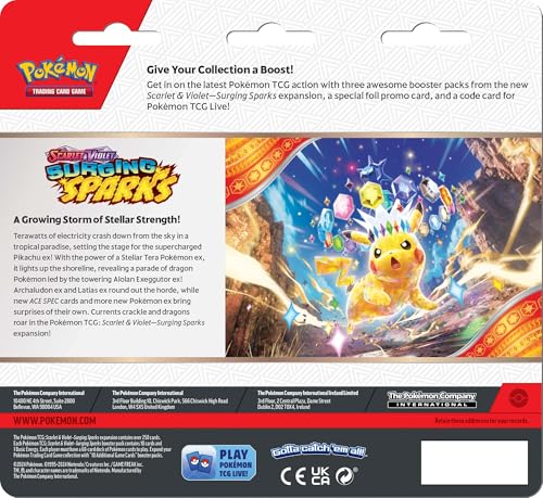 Pokémon TCG Scarlet & Violet 8 Surging Sparks Three Booster Blister - Image 2