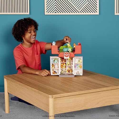 Jazwares Pokémon Play ‘N’ Display Case - Multi-Level Storage Unit with Rooftop Arena and Space for 35+ 2-Inch Battle Figures - Image 9