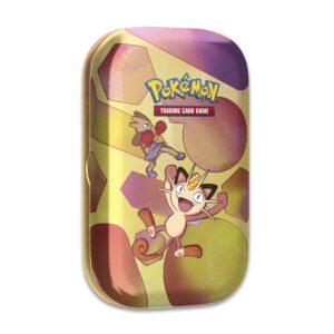 Pokémon TCG: Scarlet & Violet—151 Mini Tin – Meowth and Hitmonchan (2 Booster Packs, 1 Coin & 1 Art Card)