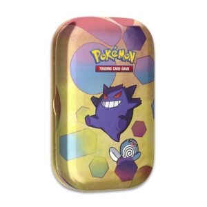 Pokémon TCG: Scarlet & Violet—151 Mini Tin – Gengar and Poliwag (2 Booster Packs, 1 Coin & 1 Art Card)