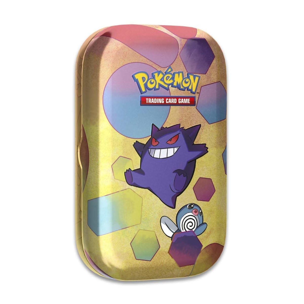 Pokémon TCG: Scarlet & Violet—151 Mini Tin – Gengar and Poliwag (2 Booster Packs, 1 Coin & 1 Art Card)