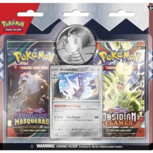 Pokemon TCG Trading Card Game 2 Booster Packs with Archaludon Promo Card and Coin, Obsidian Flames and Twighlight Masquerade