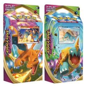 Pokemon 175-80757 Pokemon-Sword & Shield 4 Vivid Voltage-Theme Decks-Set of 2 Charizard & 1 x Drednaw
