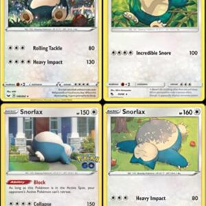Snorlax 4 Pokemon Card Lot - Sword & Shield - Fusion Strike - Hidden Fates - Pokemon Go