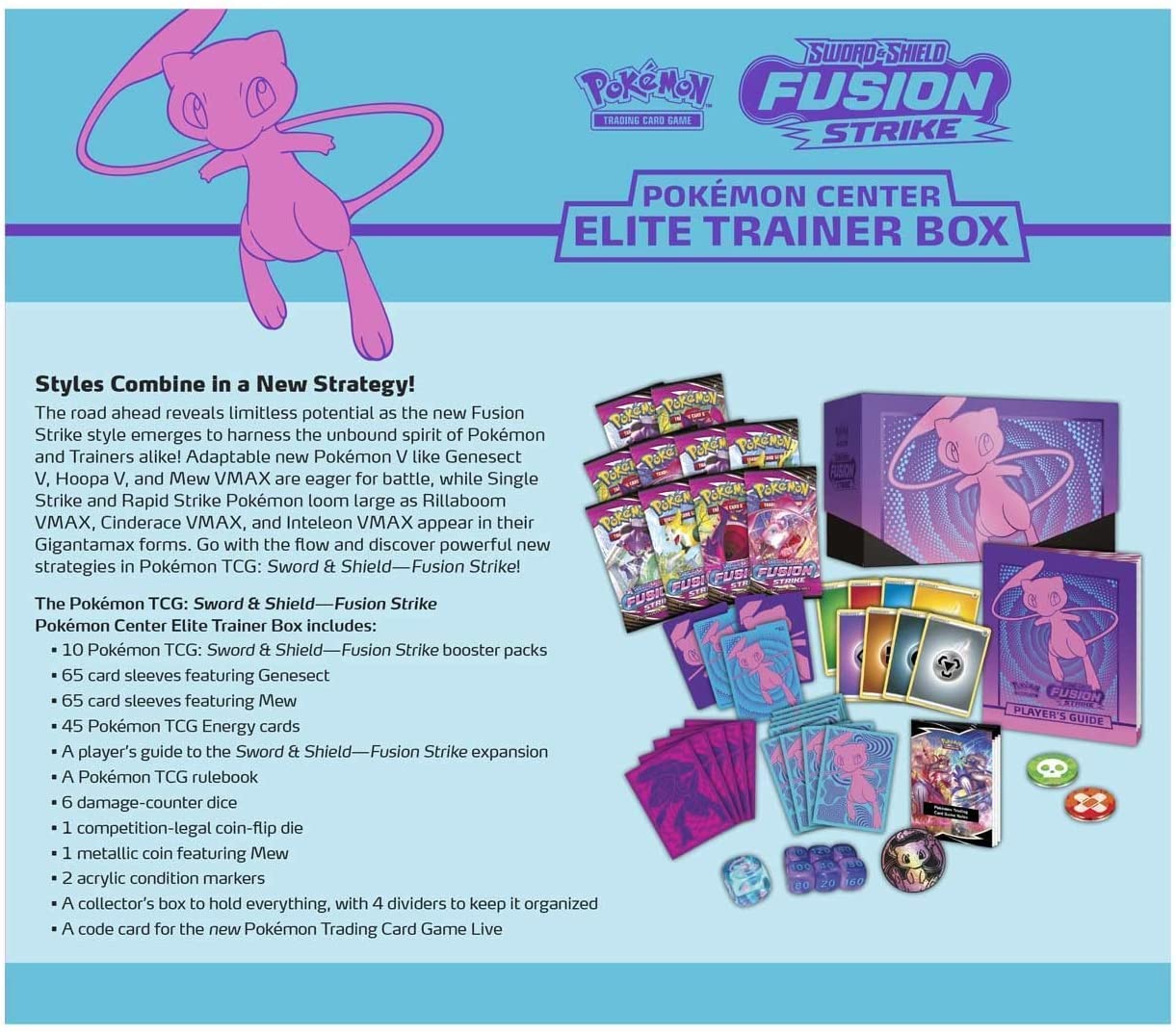 Pokemon TCG: Sword & Shield Fusion Strike Elite Trainer Box: 8 Booster Packs +More! - Image 5