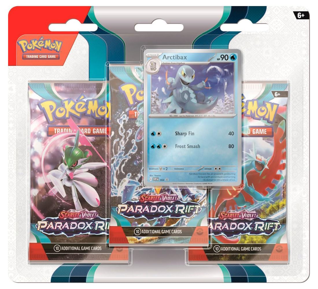 Pokemon Scarlet & Violet—Paradox Rift 3 Pack Blister Featuring Arctibax OR Cetitan