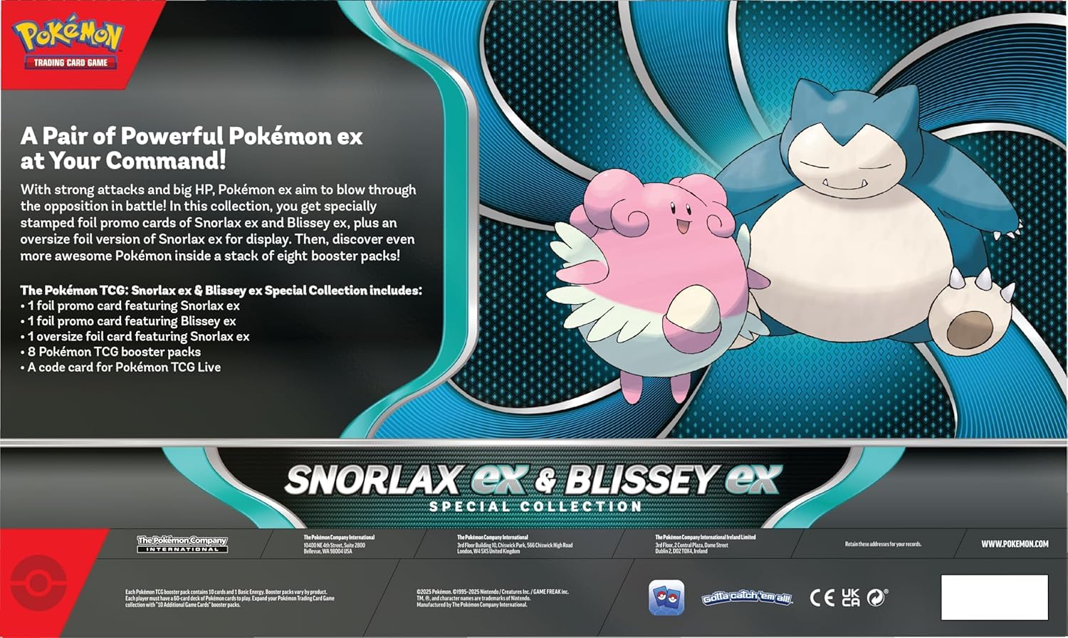 Pokemon TCG Trading Card Game Snorlax ex and Blissey ex Special Collection Box - 8 Packs, 1 Oversized Promo and 2 Regular Size Promos - Image 2