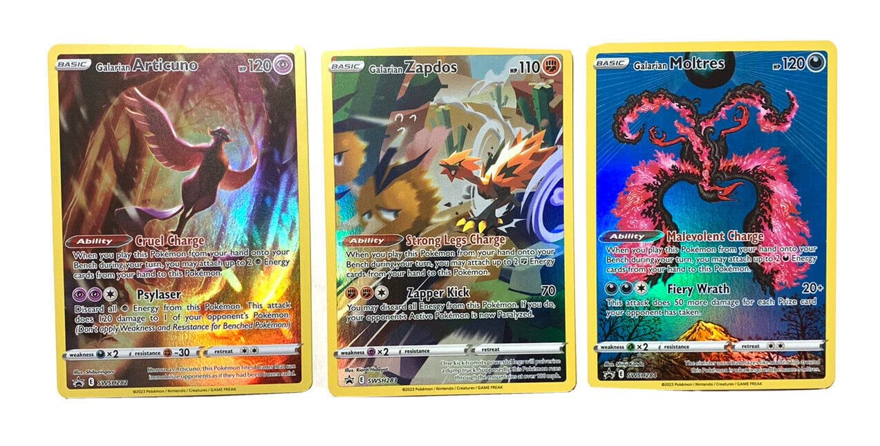 Galarian Articuno Zaptos Moltres - Pokémon Crown Zenith - Promo Card Lot - SWSH282 SWSH283 SWSH284