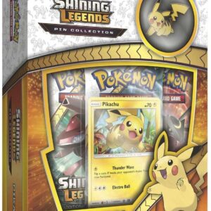 Pokemon TCG: Pikachu Shining Legends Pin Collection | Includes Playable Pikachu Promo Foil & Collector's Pikachu Pin | Plus 3 Shining Legends Expansion Booster Packs | 31 Cards Total