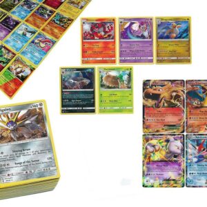 Pokemon TCG: 100 Card Lot Rare, Common, Unc, Holo with 2 Ex Cards