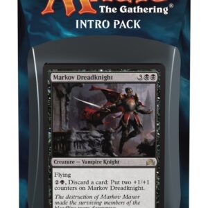 Magic the Gathering: MTG Shadows over Innistrad: Intro Pack / Theme Deck: Vampiric Thirst (includes 2 Booster Packs & Alternate Art Premium Rare Promo) Black / Red - Markov Dreadknight