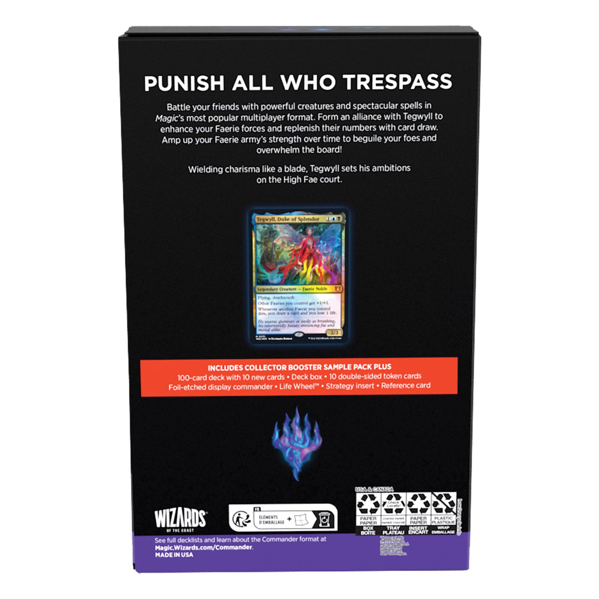 Magic: The Gathering Wilds of Eldraine Commander Deck - FAE Dominion (100-Card Deck, 2-Card Collector Booster Sample Pack + Accessories) - Image 3
