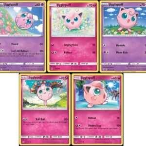 Jigglypuff - Pokemon 5 Card Lot - Hidden Fates Crimson Invasion Unbroken Bonds
