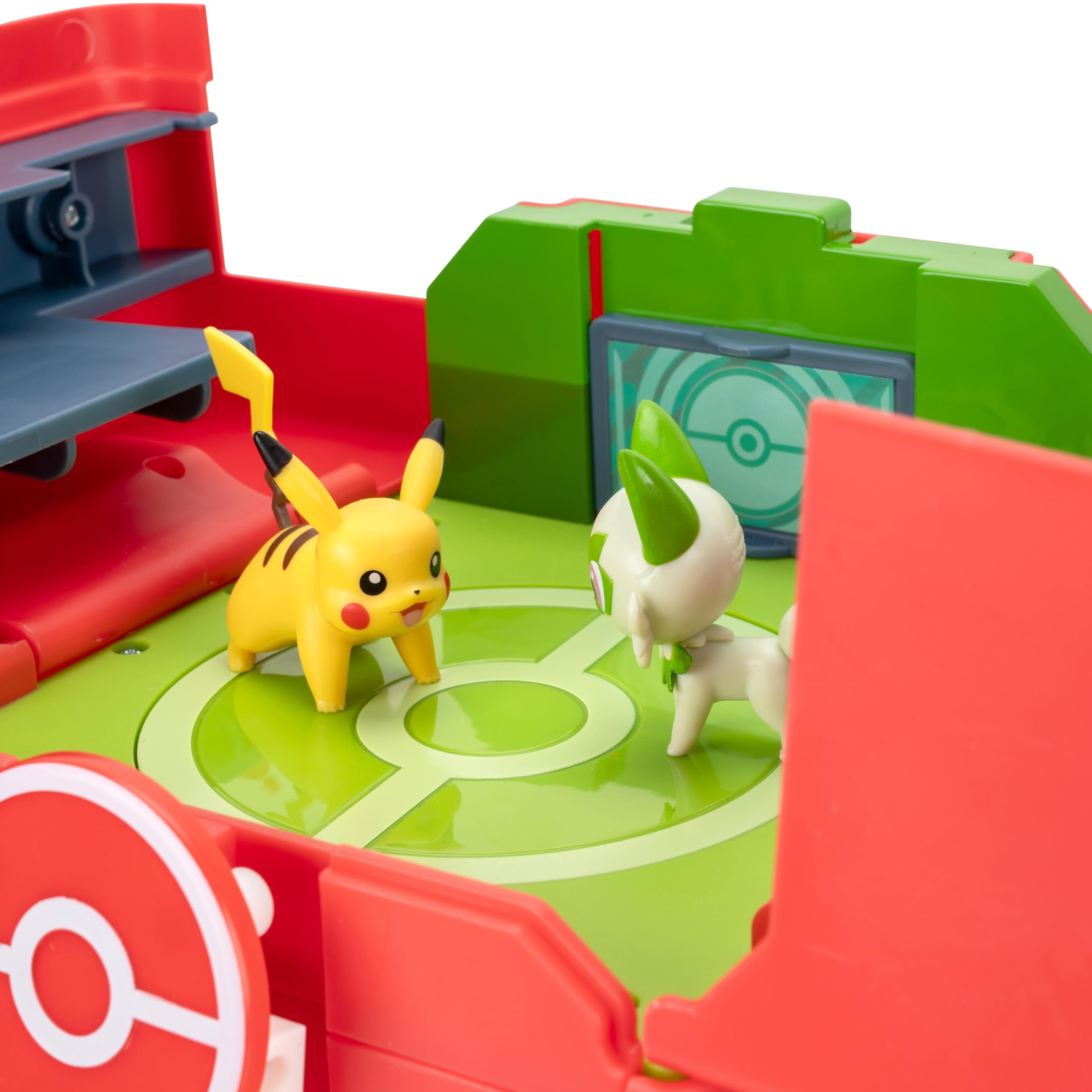 Jazwares Pokémon Play ‘N’ Display Case - Multi-Level Storage Unit with Rooftop Arena and Space for 35+ 2-Inch Battle Figures - Image 14