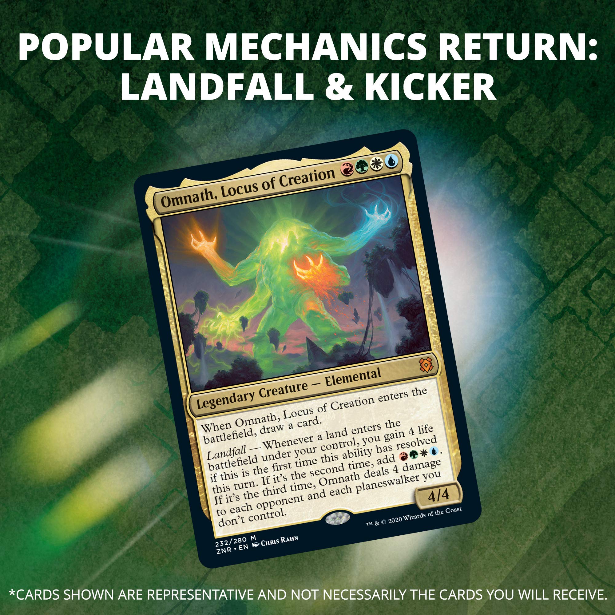 Magic The Gathering Zendikar Rising Draft Booster Box | 36 Booster Packs (540 Cards) + 1 Box Topper | 36 Full Art Lands | Factory Sealed - Image 2