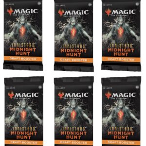 6 Packs Magic: The Gathering Draft Booster Pack Lot MTG Innistrad Midnight Hunt