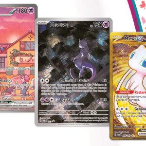 Pokemon 151 Ultra Premiem Collection Promo Card Set - Mew Ex - Mewtwo - Black Star Promo SVP 053 - SVP 052 - Mew ex Metal Card