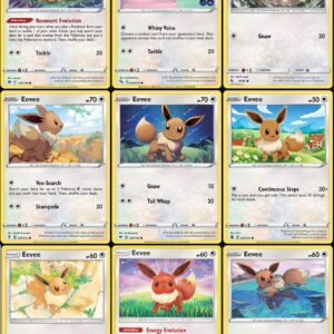 Pokemon Eevee 9 Card Lot - Sun Moon Lost Thunder - 155/214-101/149