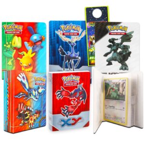 Pokemon Binders for Cards Bundle - 6 Pack Assorted Mini Binders, Each Holds 60 Cards Plus Door Hanger | Pokemon Card Carrying Case Set