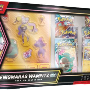 Pokémon - Trading Card Game: Premium Collection Enigmaras Wampitz-ex (1 Holographic Full Screen Promo Card, 6 Booster Packs & Plastic Stand)