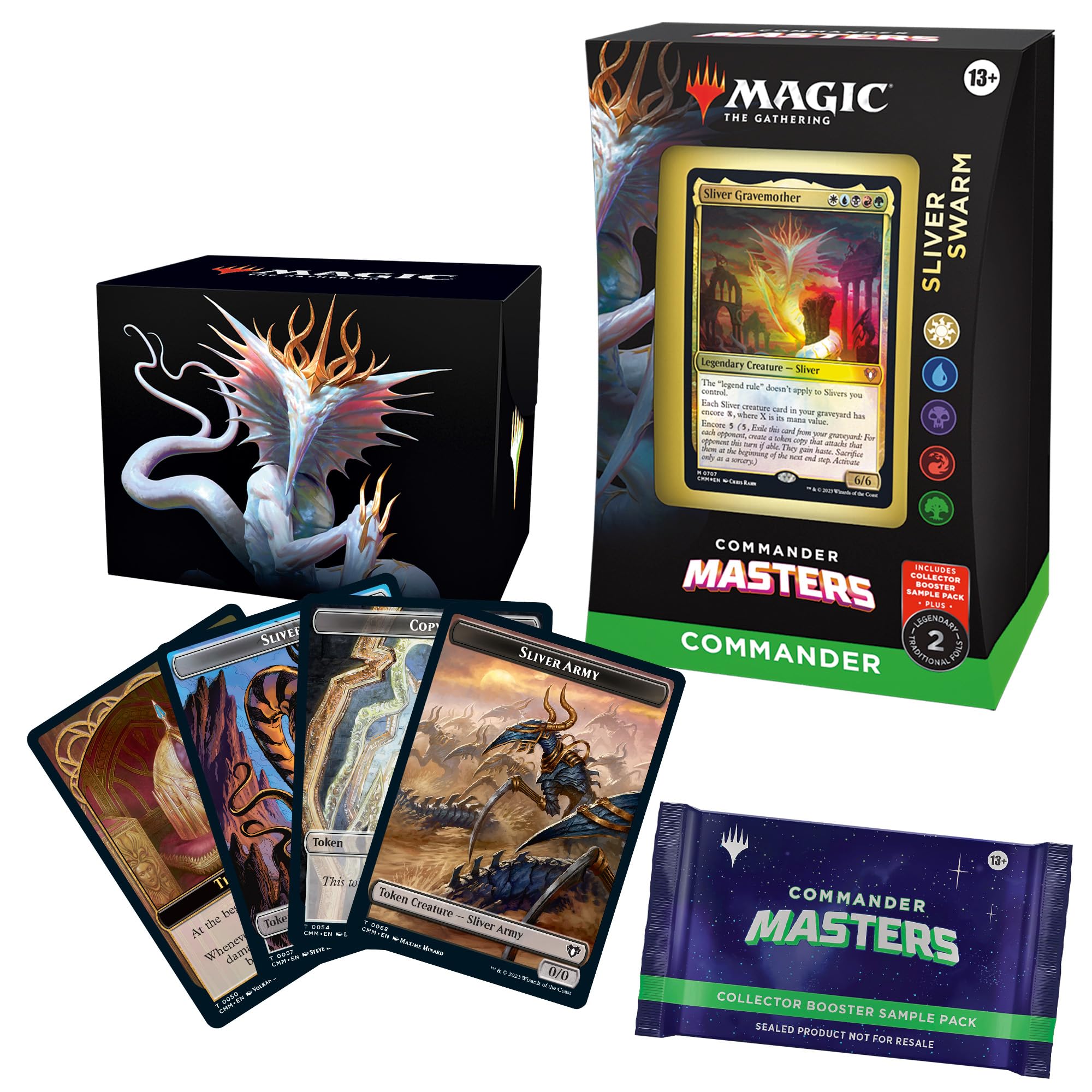 Magic: The Gathering Commander Masters Commander Deck - Sliver Swarm (100-Card Deck, 2-Card Collector Booster Sample Pack + Accessories) - Image 5