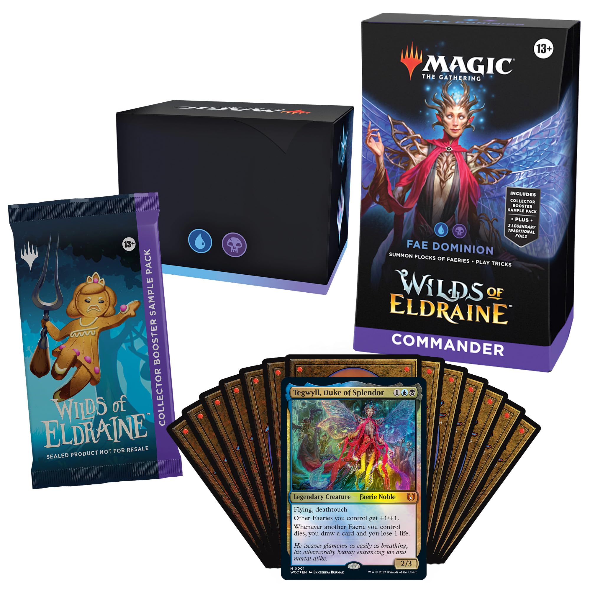Magic: The Gathering Wilds of Eldraine Commander Deck - FAE Dominion (100-Card Deck, 2-Card Collector Booster Sample Pack + Accessories) - Image 7