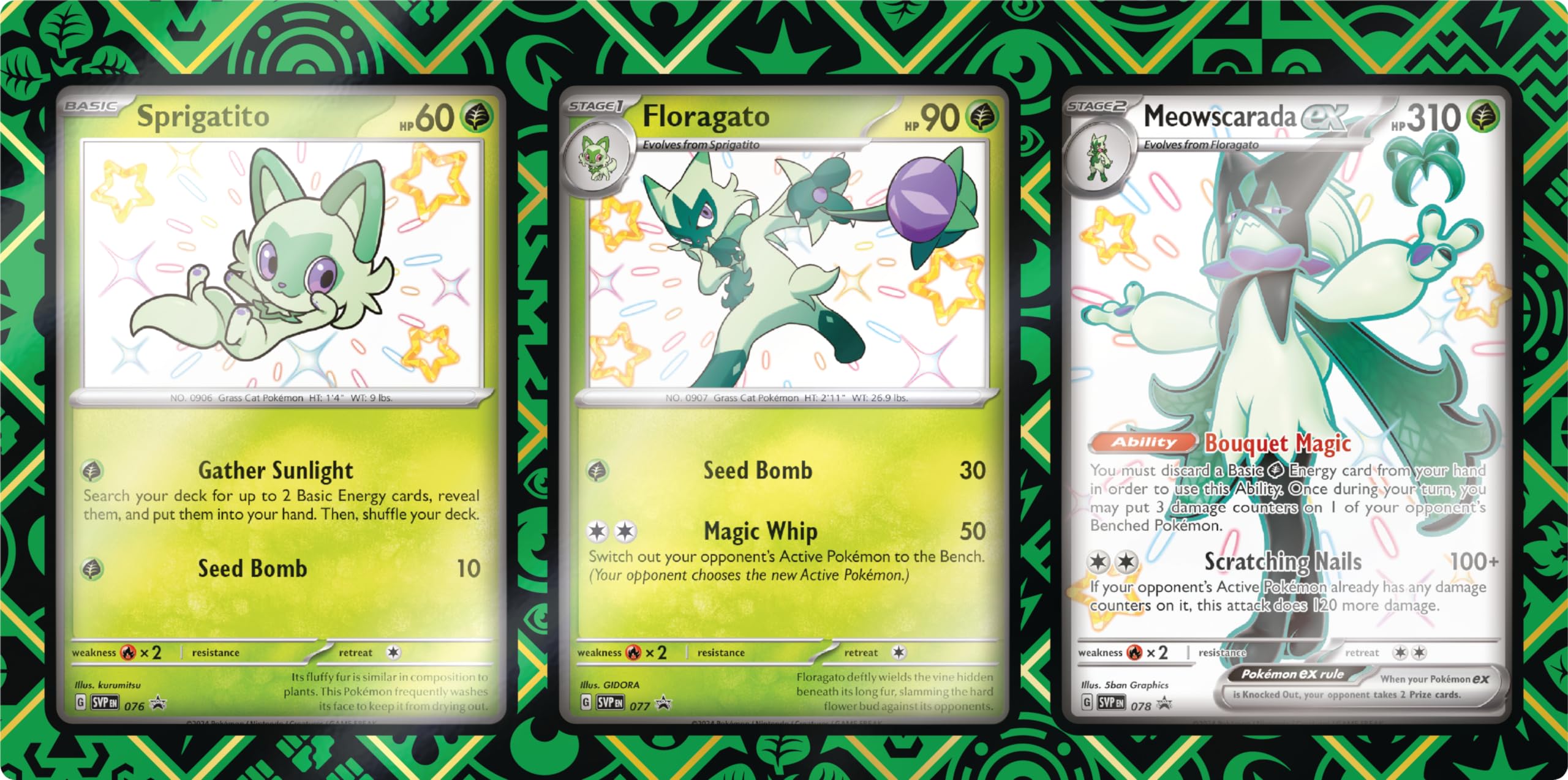 Pokemon TCG: Scarlet and Violet: PALDEAN Fates: Pokemon EX Premium Collection - Shiny Sprigatito - Image 4