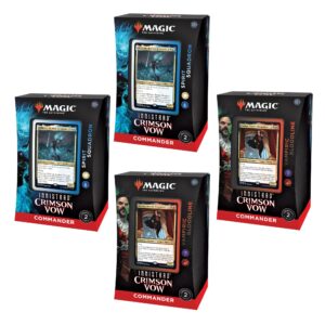 Magic: The Gathering Bundle of 4 Innistrad: Crimson Vow Commander Decks | 2 Vampiric Bloodline + 2 Spirit Squadron