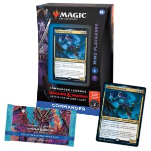 Magic: The Gathering Commander Legends: Battle for Baldur’s Gate Commander Deck – Mind Flayarrrs + Collector Booster Sample Pack