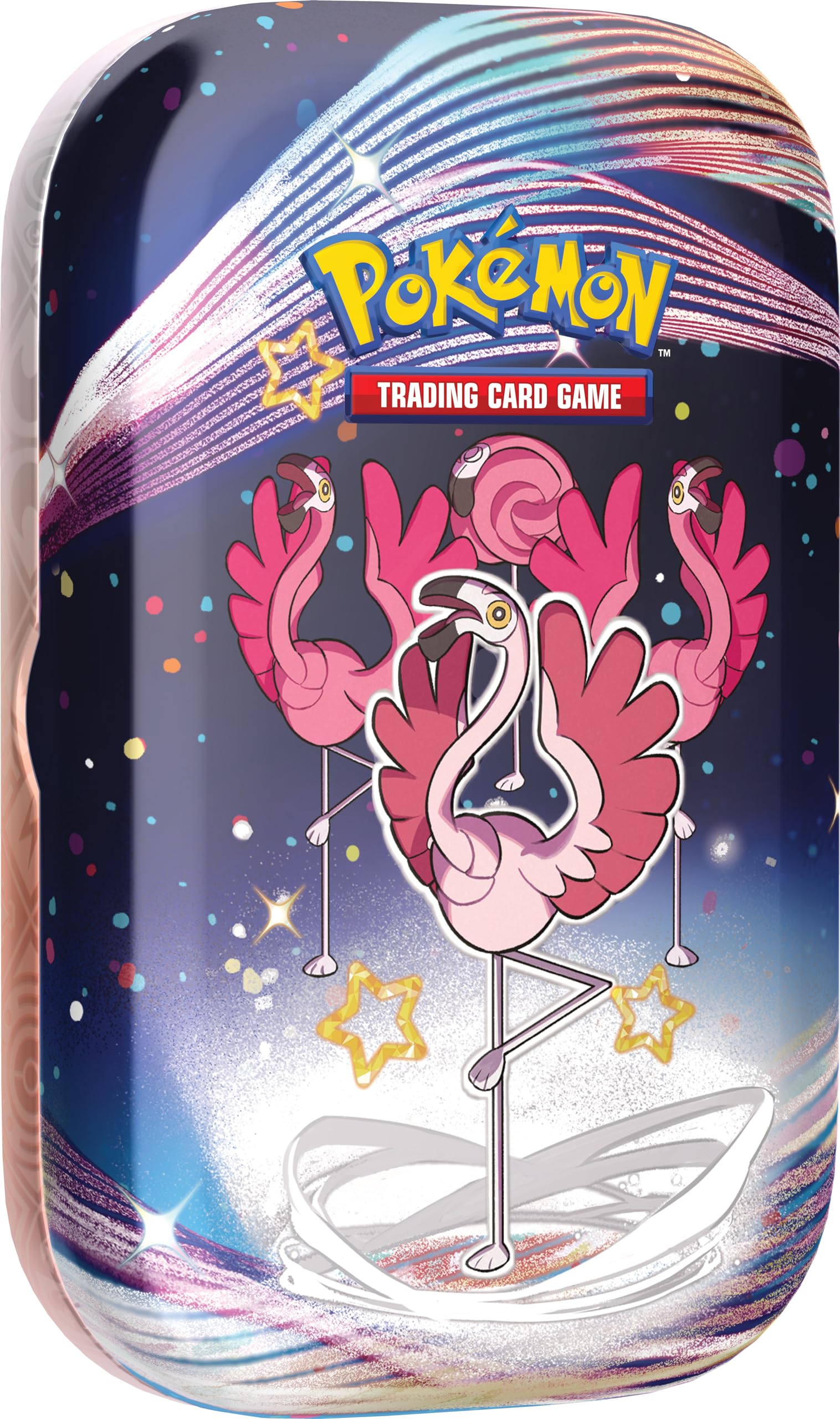 Pokémon TCG: Scarlet & Violet—Paldean Fates Mini Tin – Flamigo (2 Booster Packs, 1 Sticker & 1 Art Card)