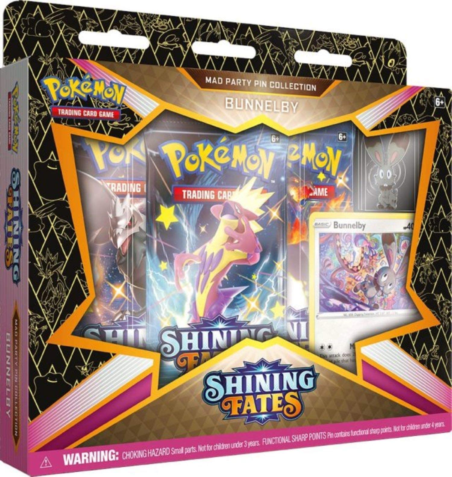 Pokemon Sword & Shield 4.5 Shining Fates Mad City Pin Party Bunnelby - Image 2