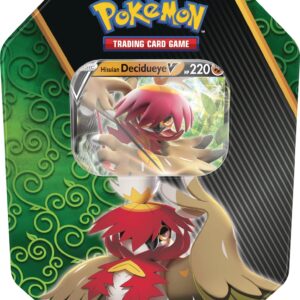 Pokémon TCG: Divergent Powers Tin – Hisuian Decidueye V (1 Foil Card & 4 Booster Packs)