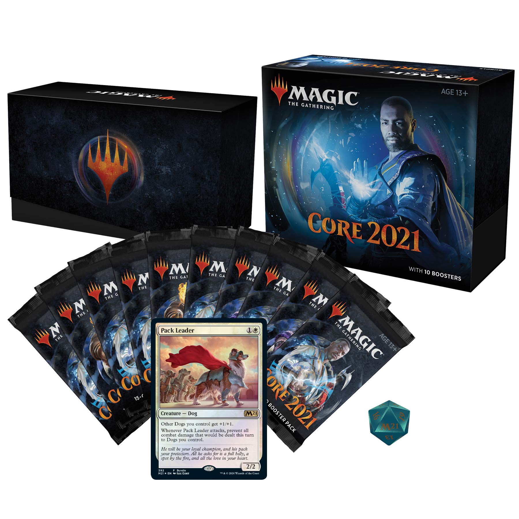 Magic: The Gathering Core Set 2021 (M21) Bundle | 10 Booster Packs + 40 Lands (190 Cards) | Accessories - Image 8