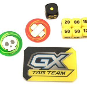 Pokemon Pikachu & Zekrom Battle Deck Exclusive Dice & Damage Counters - Poison Burn GX Markers - Black & Yellow