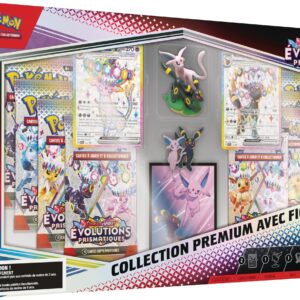 Pokémon : Premium Collection with Scarlet & Purple Figure - Prismatic Evolution of The Pokémon TCG (2 Textured Glossy Promo Cards, 11 Boosters)