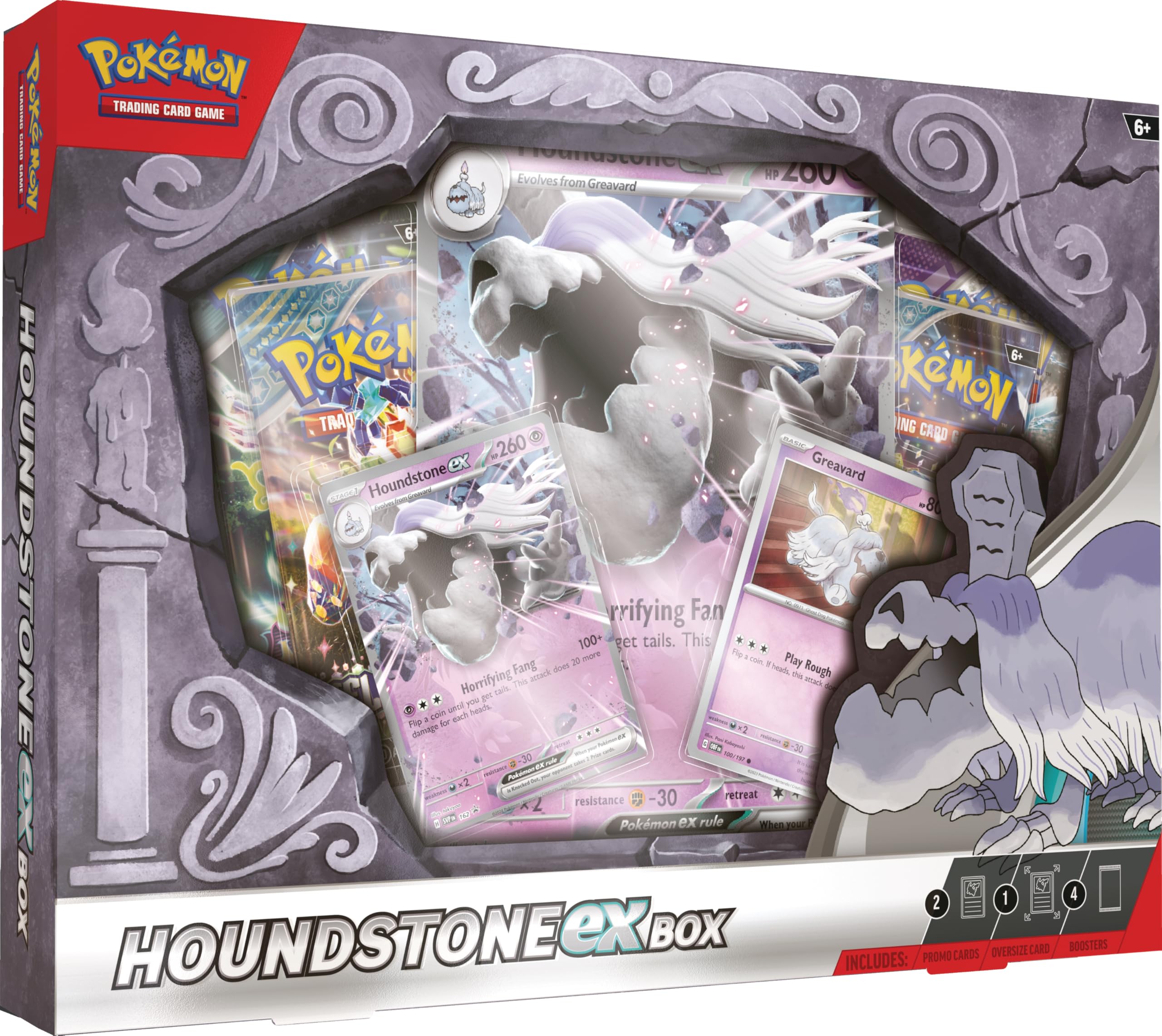 Pokémon TCG: Houndstone ex Box (4 Booster Packs, 2 Foil Cards & 1 Oversize Foil Card)