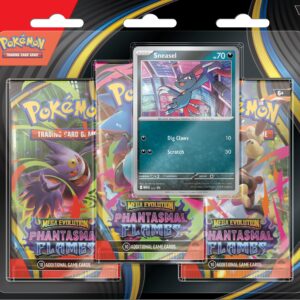 Pokémon TCG: Mega Evolution—Phantasmal Flames Triple Pack Sneasel (1 Foil Promo Card & 3 Booster Packs)
