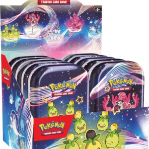 Pokémon TCG - Scarlet & Violet - Paldean Fates Mini Tin (Maushold/Smoliv/Tinkatink/Finizen/Flamigo - 1x Random, Black