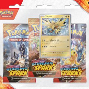 Pokémon TCG Scarlet & Violet 8 Surging Sparks Three Booster Blister