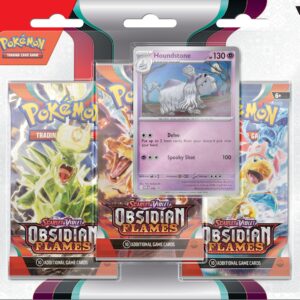 Pokemon TCG: Scarlet & Violet: SV03 Obsidian Flames: 3 Pack Booster Blister - Houndstone