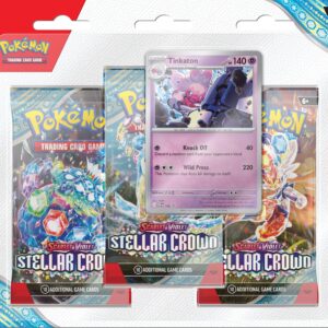 Pokemon Scarlet and Violet Stellar Crown 3-Pack Blister - Tinkaton